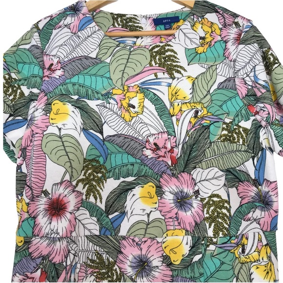 Apt.9 Floral Print Ruffle Bottom Dress Size XXL - Picture 3 of 16